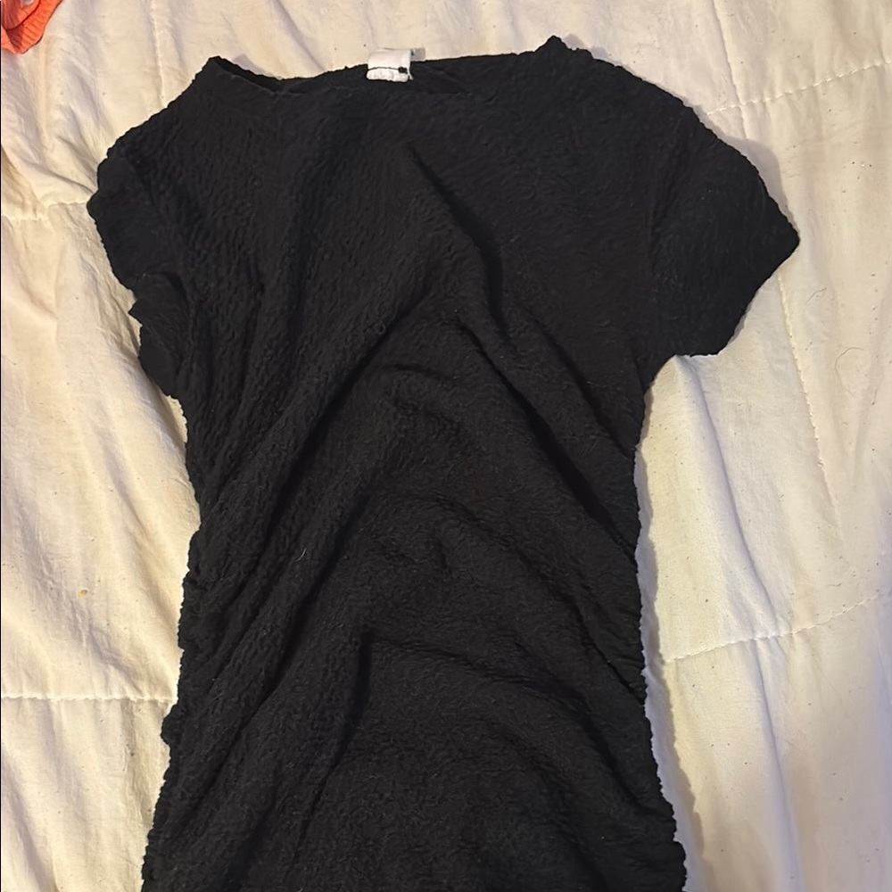 Elegant Black Textured Kids Dress